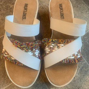 Muk Luks slip ons (VA Tech colors) size 7